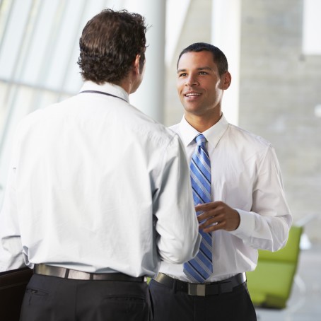 Two Men Greeting Each Other